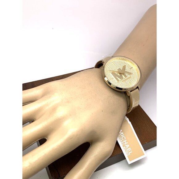 Michael Kors Women's Watch MK4469 Gemmed Bangle Quartz Gold Stainless Steel 38mm - Picture 4 of 13